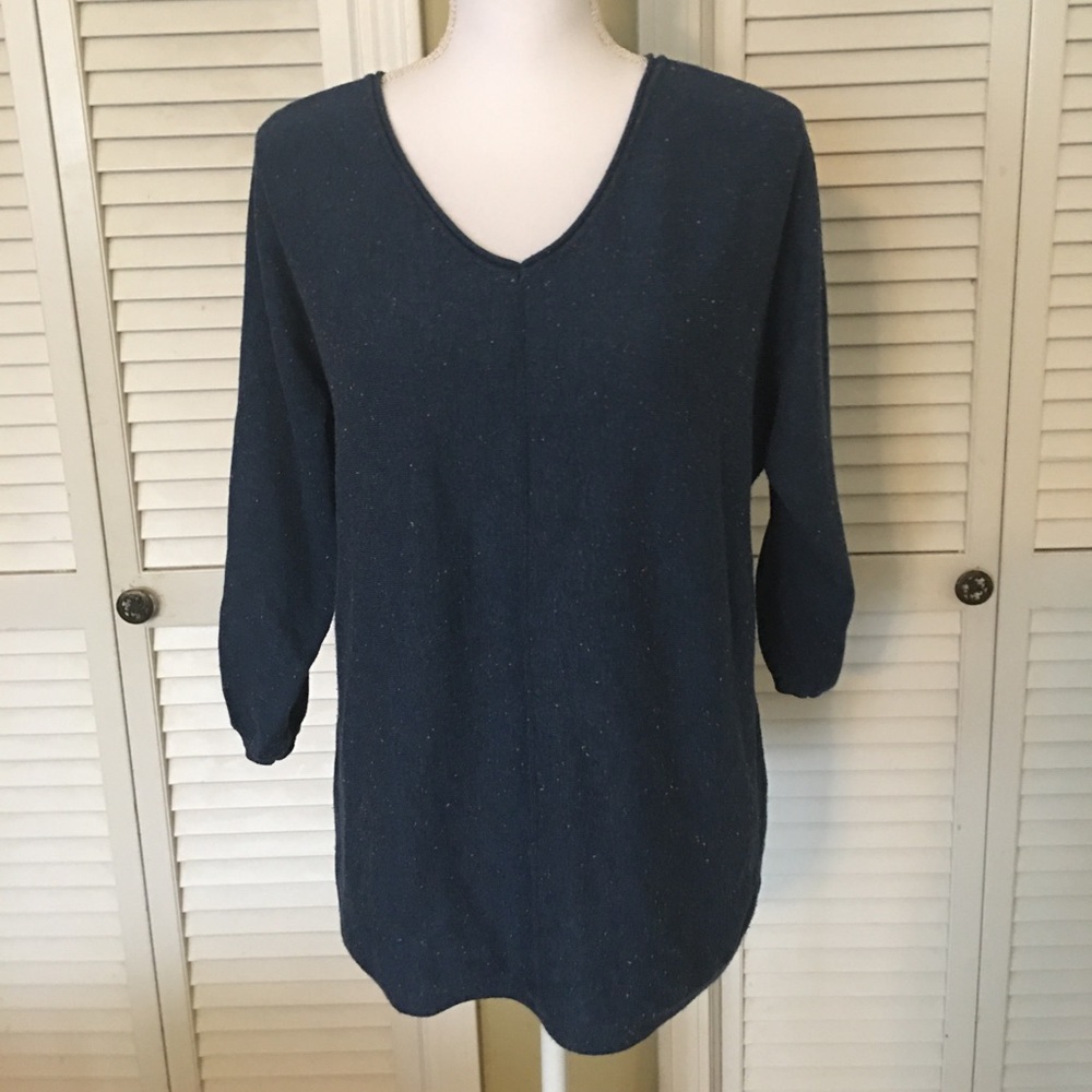 Christopher & Banks Blue 3/4 Sleeve Sweater Size M